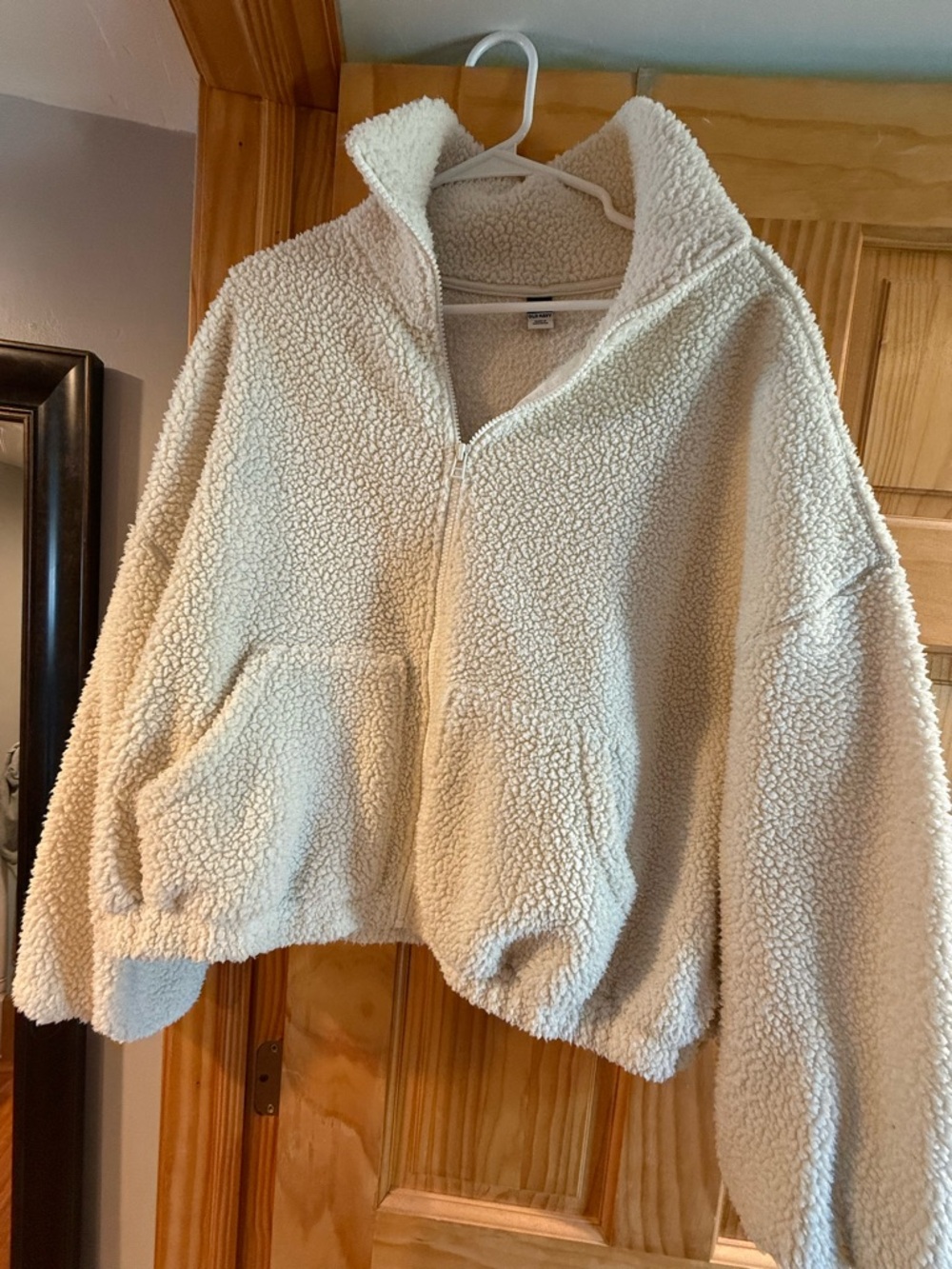 Old Navy Cream Sherpa Zip Teddy Jacket